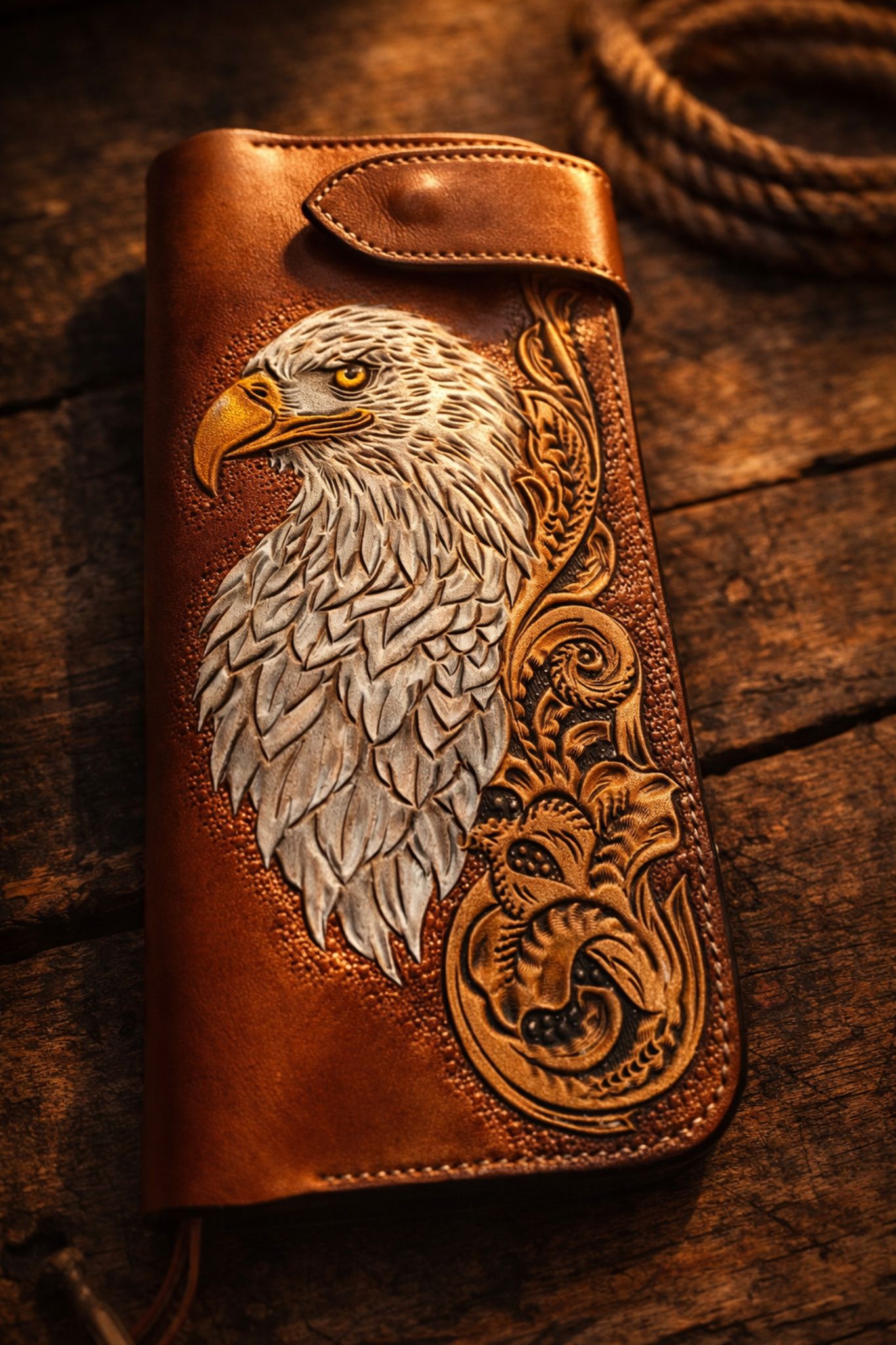 Hand-tooled wallet