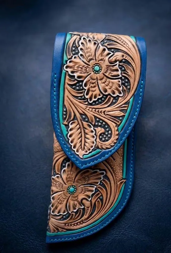 Floral Tooled Leather Case Pattern — product photograph